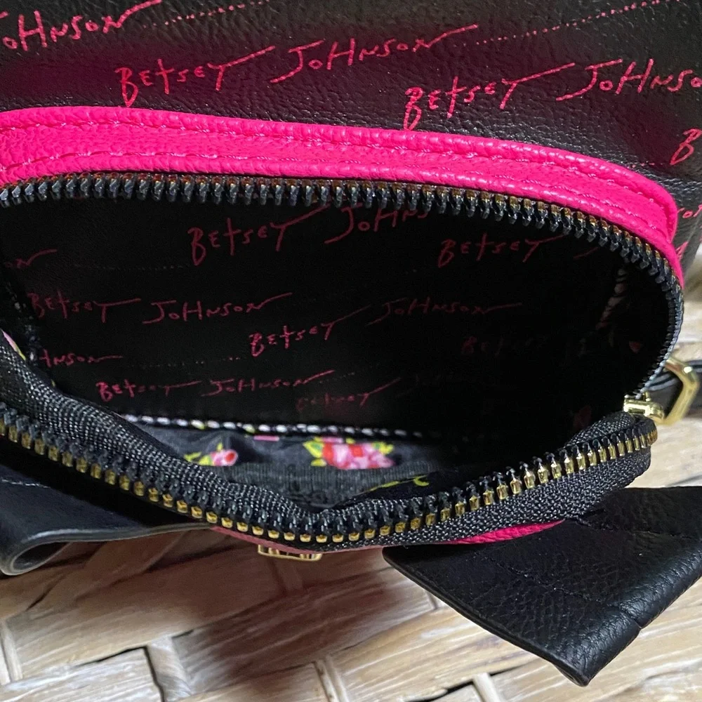Betsey Johnson Mini pink dog backpack